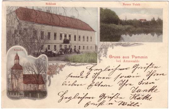 Pammin Kirche, Schloß, Neuer Teich 19090803 o